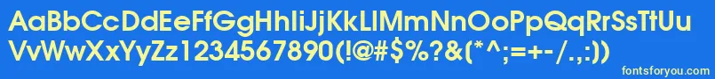 ModerneDemi-Schriftart – Gelbe Schriften auf blauem Hintergrund