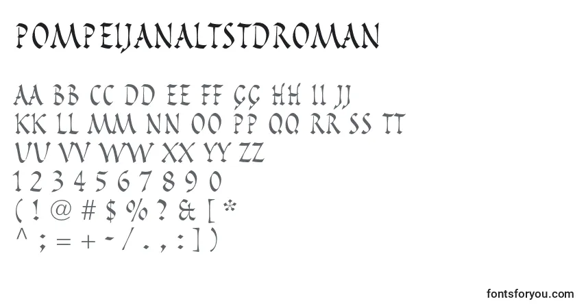 Czcionka PompeijanaltstdRoman – alfabet, cyfry, specjalne znaki