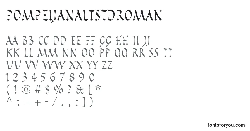 PompeijanaltstdRoman-fontti – aakkoset, numerot, erikoismerkit