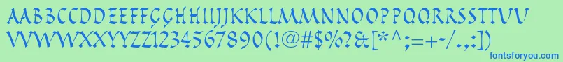 PompeijanaltstdRoman Font – Blue Fonts on Green Background