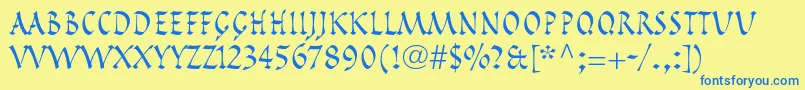 PompeijanaltstdRoman Font – Blue Fonts on Yellow Background