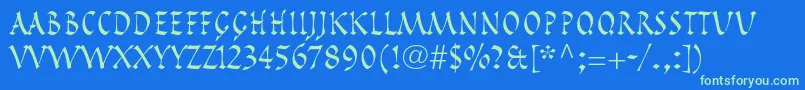 PompeijanaltstdRoman Font – Green Fonts on Blue Background