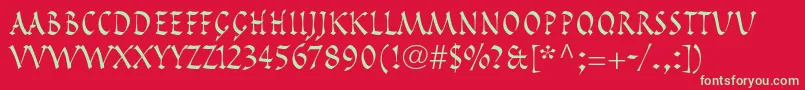 PompeijanaltstdRoman Font – Green Fonts on Red Background