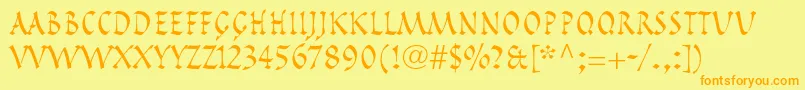 PompeijanaltstdRoman Font – Orange Fonts on Yellow Background