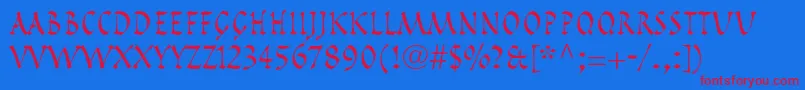 PompeijanaltstdRoman Font – Red Fonts on Blue Background