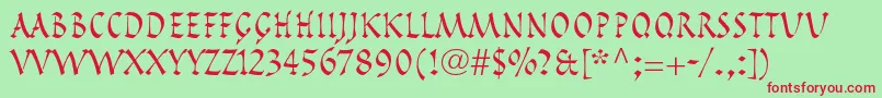 PompeijanaltstdRoman Font – Red Fonts on Green Background