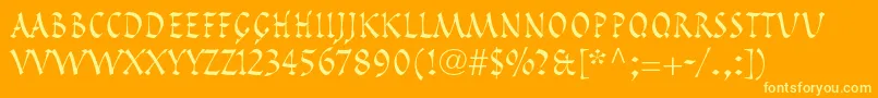 PompeijanaltstdRoman Font – Yellow Fonts on Orange Background