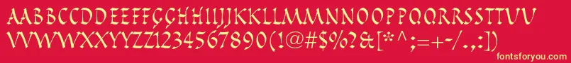 フォントPompeijanaltstdRoman – 黄色の文字、赤い背景