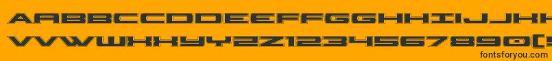 Шрифт Classiccobraacad – чёрные шрифты на оранжевом фоне