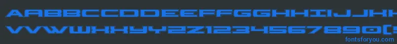Fonte Classiccobraacad – fontes azuis em um fundo preto