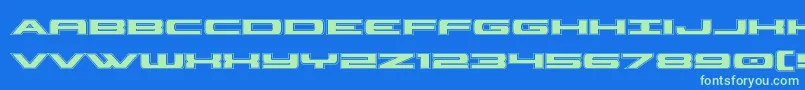 Police Classiccobraacad – polices vertes sur fond bleu