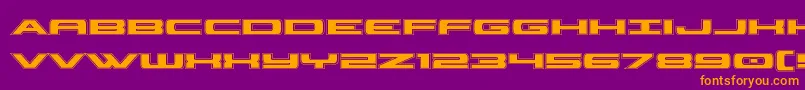 Więcej informacji o czcionce Classiccobraacad Czcionka Classiccobraacad – pomarańczowe czcionki na fioletowym tle