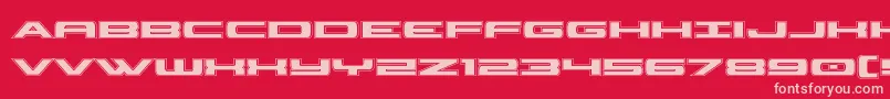 フォントClassiccobraacad – 赤い背景にピンクのフォント