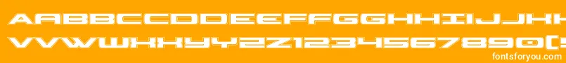 フォントClassiccobraacad – オレンジの背景に白い文字