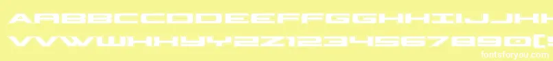 フォントClassiccobraacad – 黄色い背景に白い文字