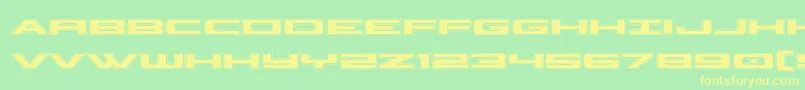 Classiccobraacad-Schriftart – Gelbe Schriften auf grünem Hintergrund