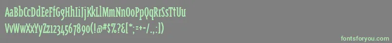Triplexcondserif-fontti – vihreät fontit harmaalla taustalla