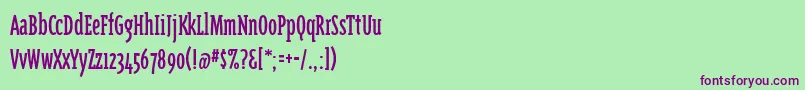 Triplexcondserif Font – Purple Fonts on Green Background