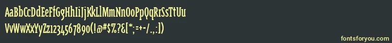 Шрифт Triplexcondserif – жёлтые шрифты на чёрном фоне