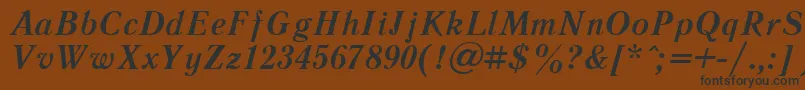 LiteraturnayacttBolditalic-fontti – mustat fontit ruskealla taustalla