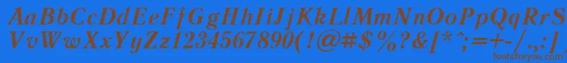 Czcionka LiteraturnayacttBolditalic – brązowe czcionki na niebieskim tle