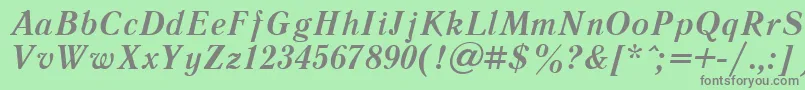 フォントLiteraturnayacttBolditalic – 緑の背景に灰色の文字