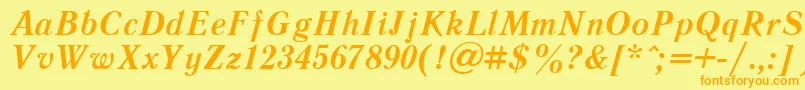 LiteraturnayacttBolditalic Font – Orange Fonts on Yellow Background