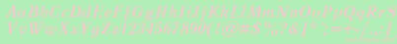 LiteraturnayacttBolditalic Font – Pink Fonts on Green Background