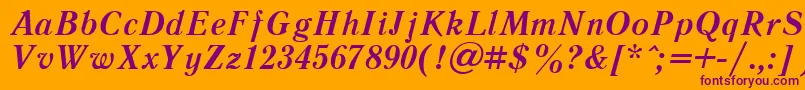 LiteraturnayacttBolditalic Font – Purple Fonts on Orange Background