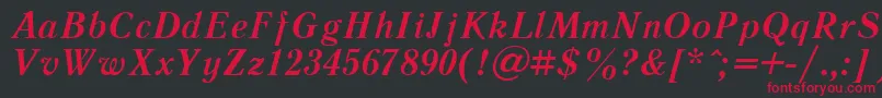フォントLiteraturnayacttBolditalic – 黒い背景に赤い文字
