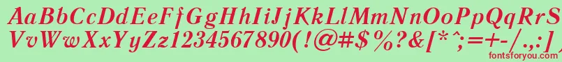 LiteraturnayacttBolditalic Font – Red Fonts on Green Background