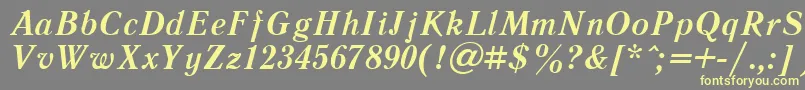 LiteraturnayacttBolditalic-fontti – keltaiset fontit harmaalla taustalla