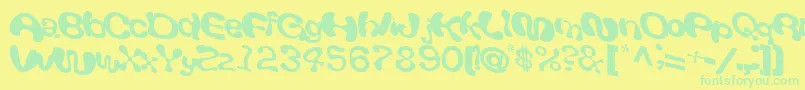GiveRegularTtnorm-Schriftart – Grüne Schriften auf gelbem Hintergrund