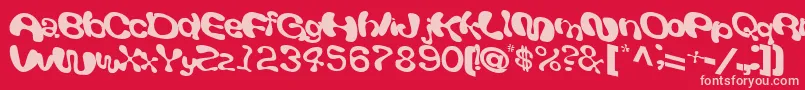 Шрифт GiveRegularTtnorm – розовые шрифты на красном фоне