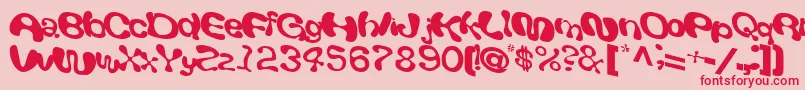 フォントGiveRegularTtnorm – ピンクの背景に赤い文字