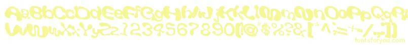 フォントGiveRegularTtnorm – 白い背景に黄色の文字