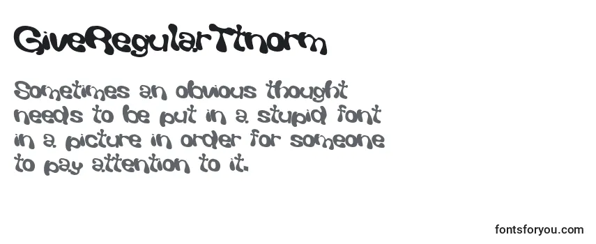 Review of the GiveRegularTtnorm Font