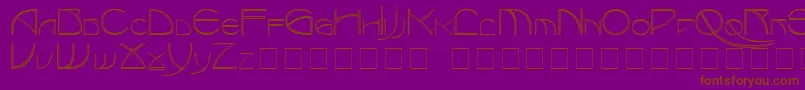 フォントBenjaminCapitals – 紫色の背景に茶色のフォント