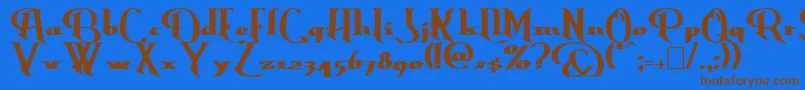 Erasmusb Font – Brown Fonts on Blue Background