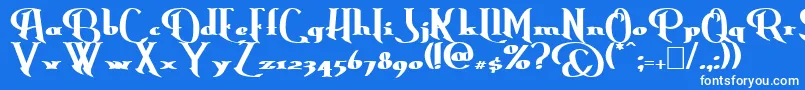 フォントErasmusb – 青い背景に白い文字