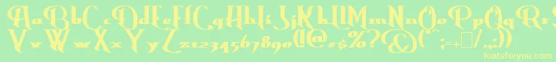 Erasmusb Font – Yellow Fonts on Green Background