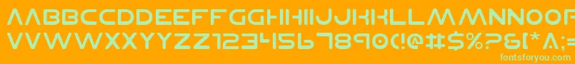 PlanetNs Font – Green Fonts on Orange Background