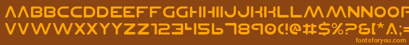 PlanetNs Font – Orange Fonts on Brown Background