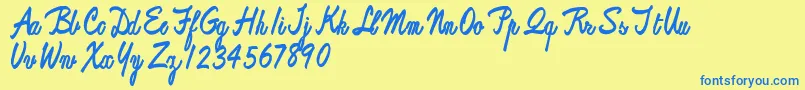 Reproxscript Font – Blue Fonts on Yellow Background