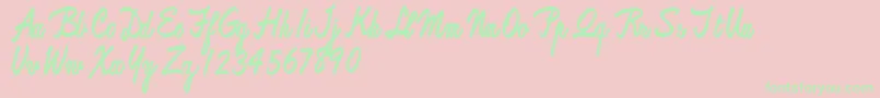 Reproxscript Font – Green Fonts on Pink Background