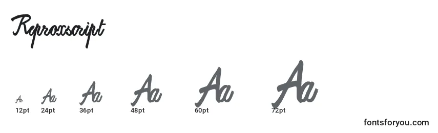 Размеры шрифта Reproxscript