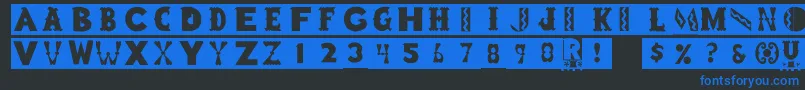 Rstoyblock Font – Blue Fonts on Black Background