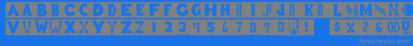 Rstoyblock Font – Gray Fonts on Blue Background