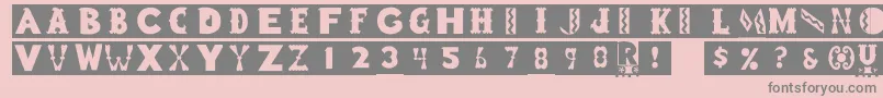Rstoyblock Font – Gray Fonts on Pink Background