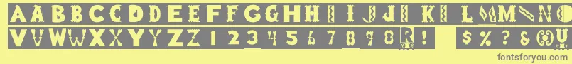 Rstoyblock Font – Gray Fonts on Yellow Background
